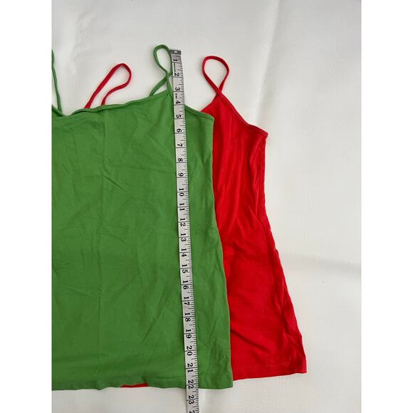 Bundle of 3 retro basic tank tops vibrant colors size M/L Y2K layers - Picture 7 of 11